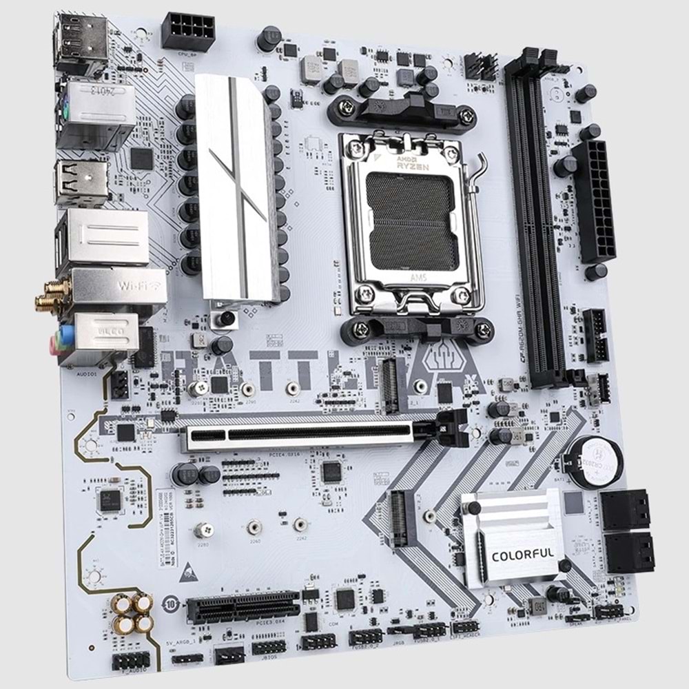 ANAKART COLORFUL BATTLE-AX A620M-GHA WHITE WiFi V14 DDR5 AM5