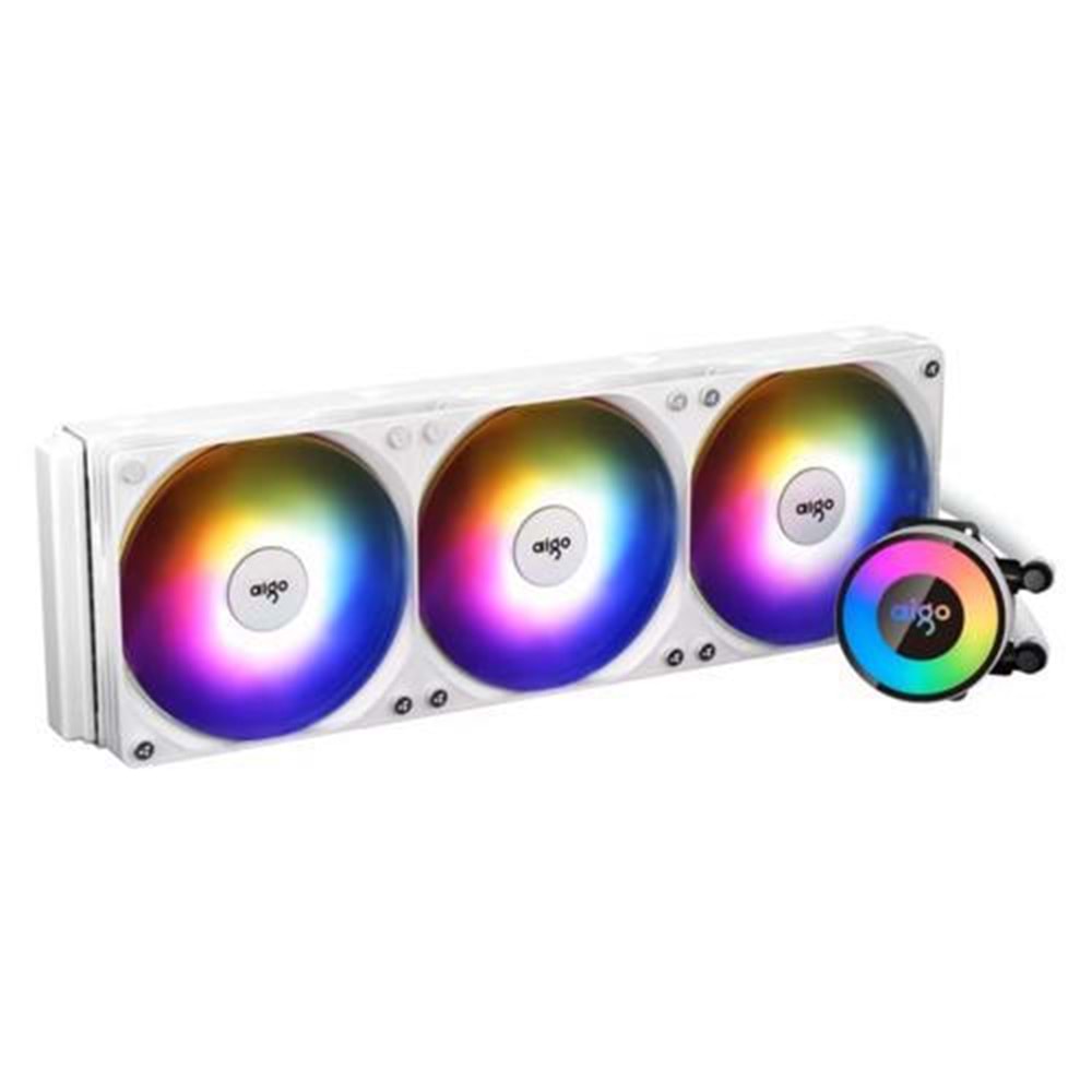 İŞLEMCİ FANI AIGO AP360 360mm RGB SIVI SOĞUTMA Beyaz AM5/1700p