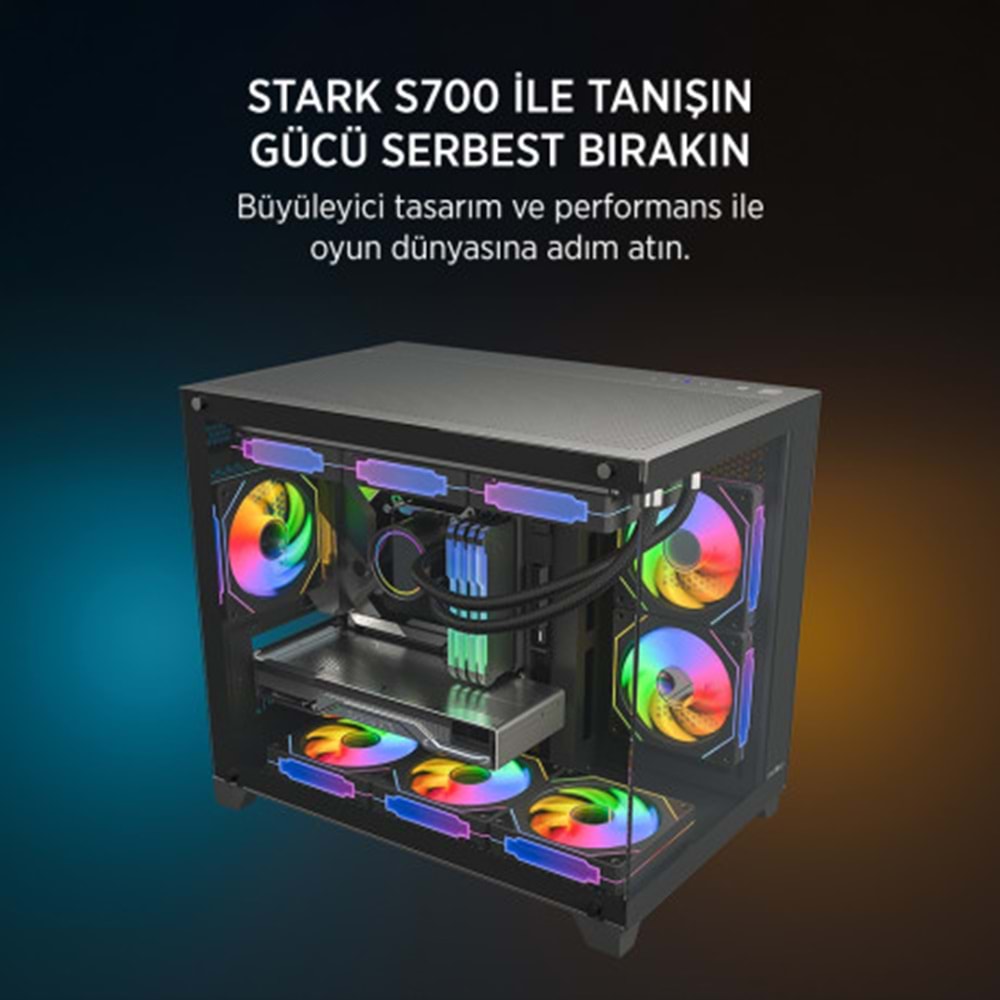 KASA James Donkey Stark S700 3xARGB Temperli Cam 750W 80+ Bronze mATX