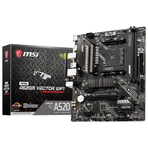 ANAKART MSI MAG A520M VECTOR WIFI DDR4 S+V+GL AM4