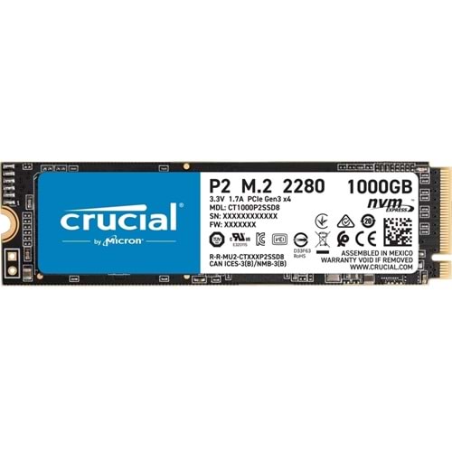 SSD CRUCIAL P2 1TB m.2 NVMe PCIe CT1000P2SSD8 2400 - 1800 MB/s NVMe