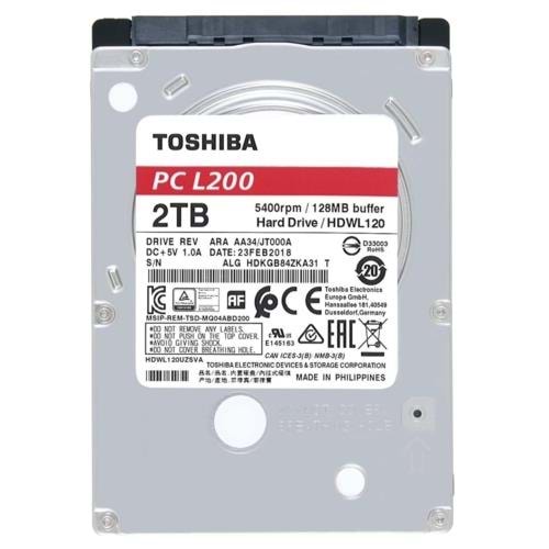 HDD TOSHIBA 2.5 2TB L200 128MB 5400RPM HDWL120UZSVA
