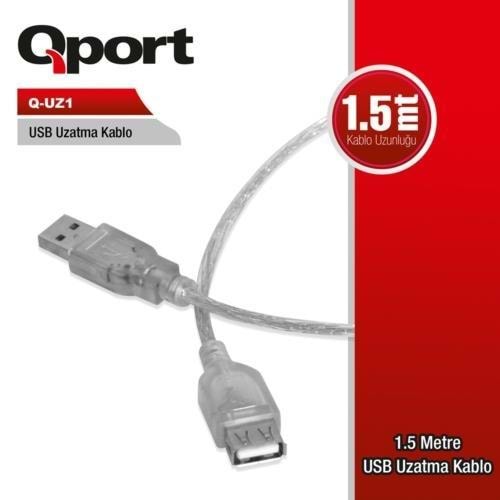 KABLO QPORT Q-UZ1 1.5MT USB 2.0 USB UZATMA