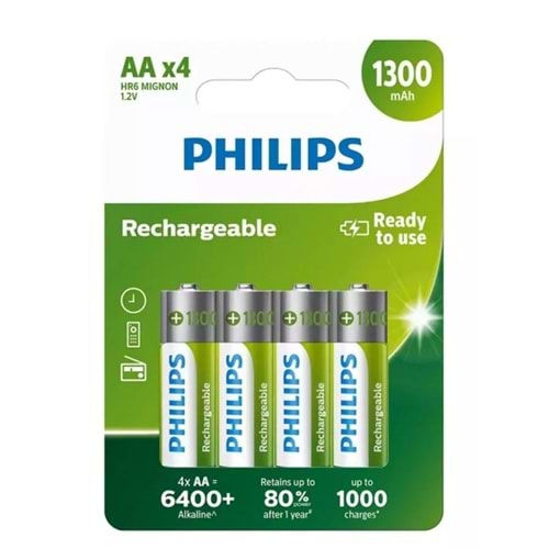 PHILIPS R6B4A130/10 ReCHARGEABLE AA 4lü Pil
