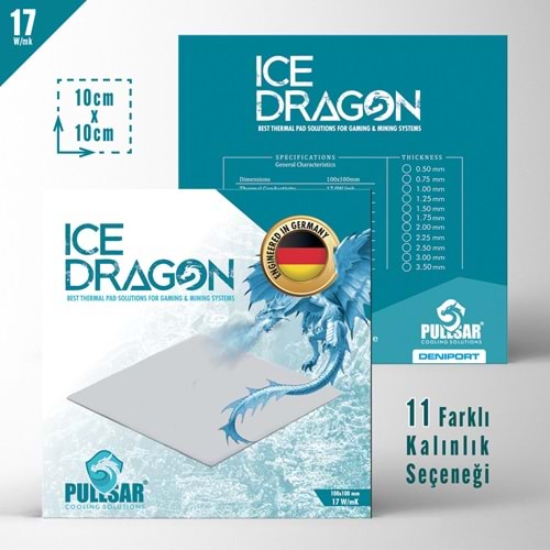 AKSESUAR ICE DRAGON THERMAL PAD 17W/MK 1.75M KALINLIK 100X100MM