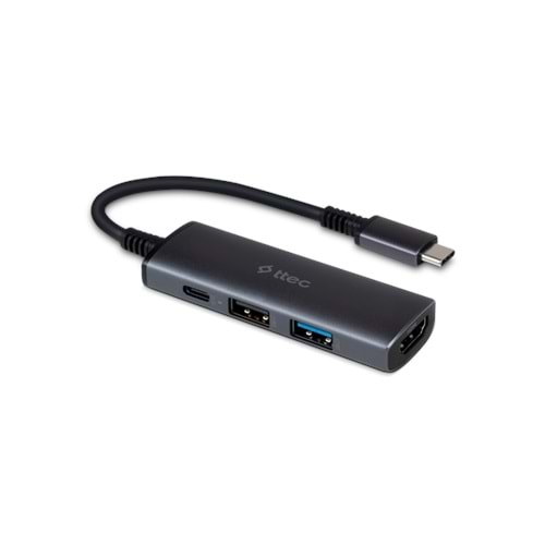 TTEC 2US01 TYPE-C HUB 4IN1 100W PD 3.0+4K HDMI+USB-A 3.2+USB-A