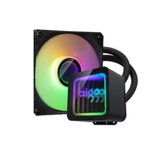 İŞLEMCİ FANI AIGO AI 120mm RGB SIVI SOĞUTMA SİYAH AM5/1700p