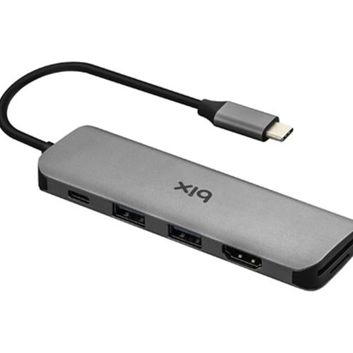 ADAPTÖR BİX BX09HB TYPE-C TO 6-PORT SD/MICSD/USB 3.0/HDMI