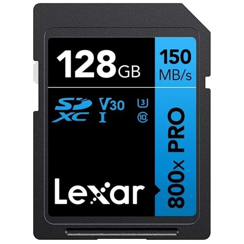 LEXAR 128GB PROFESSIONAL 800X PRO SDXC UHS-I CARDS UP TO 150MB/S- 45MB