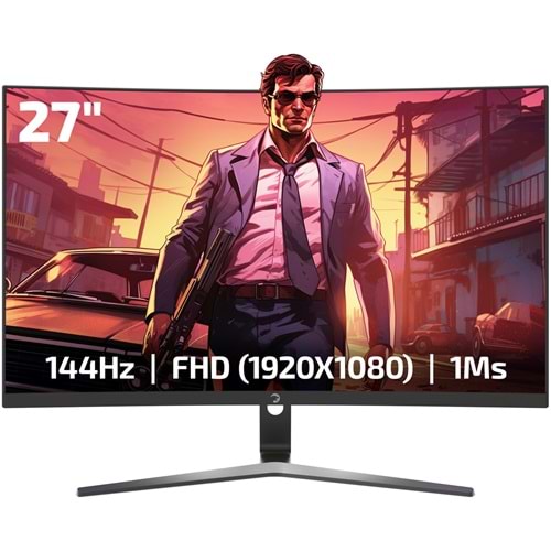 Monitor GamePower 27'' Vivid F20 Curved RGB 144Hz 1ms FHD Hoparlör