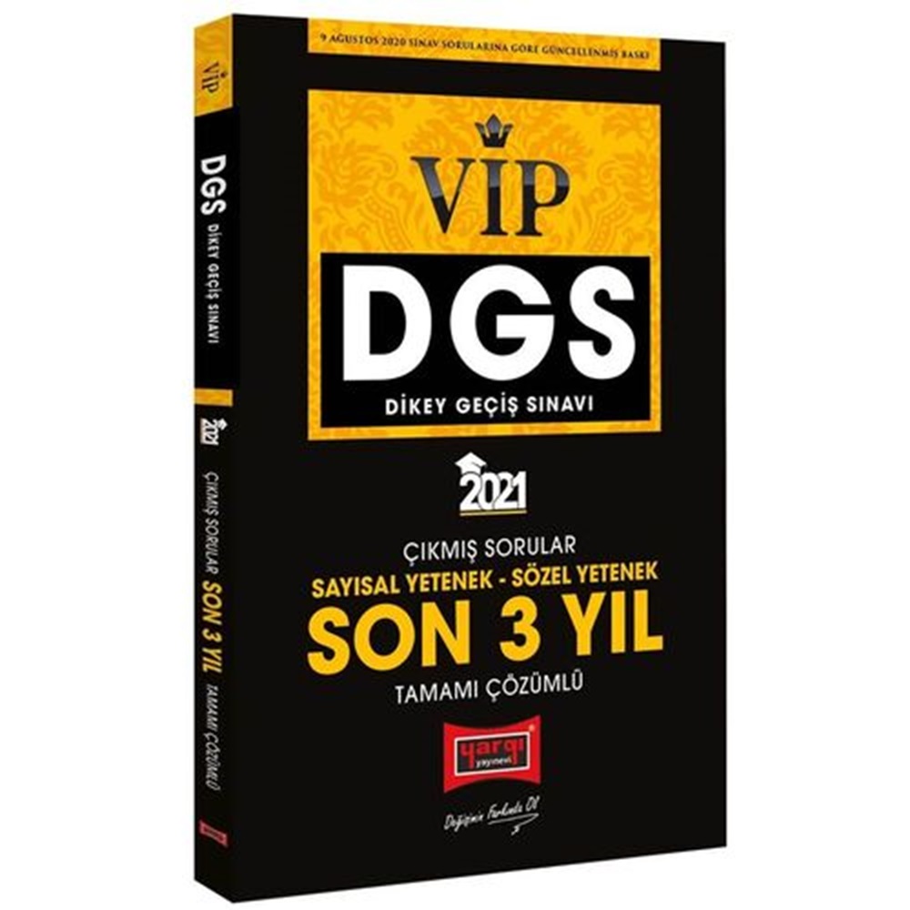 2021 Yargı DGS VIP Sayısal Sözel Yetenek Son 3 Yıl Tamamı Çözümlü Çıkmış Sorular