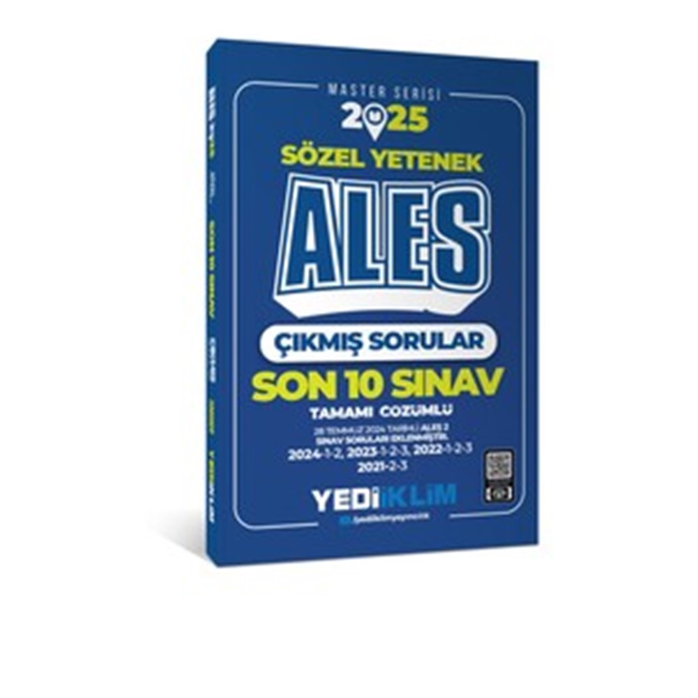 2025 Yediiklim ALES Sözel Yetenek Son 10 Sınav Tamamı Çözümlü Çıkmış Sorular(28 Temmuz 2024/Ales-2 Ekli)