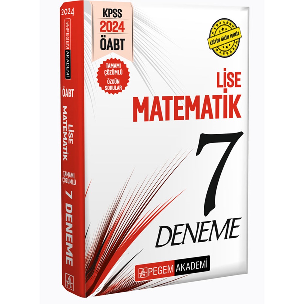 2024 Pegem KPSS ÖABT Lise Matematik Öğretmenliği Tamamı Çözümlü 7 Deneme