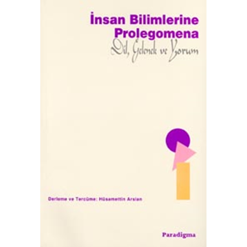 İNSAN BİLİMLERİNE PROLEGOMENA