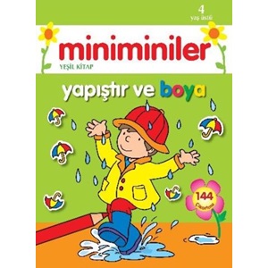 Miniminiler Yapıştır ve Boya Yeşil Kitap