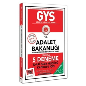 Yargı Yayınları GYS T.C. Adalet Bakanlığı İdari İşler Müdürü Kadrosu İçin Çözümlü 5 Deneme