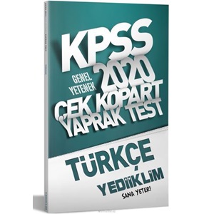 Yediiklim 2020 KPSS GYGK Türkçe Çek Kopart Yaprak Test