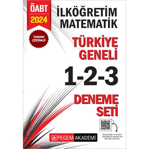 2024 Pegem KPSS ÖABTİlköğretim Matematik Tamamı Çözümlü Türkiye Geneli 1-2-3 (3'lü Deneme Seti)