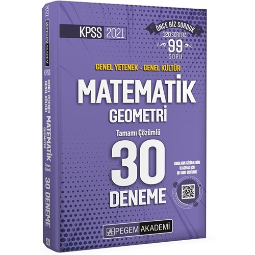 2021 Pegem KPSS Genel Yetenek Genel Kültür Matematik - Geometri 30 Deneme