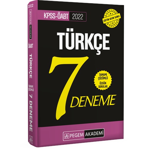 2022 Pegem KPSS ÖABT Türkçe Öğretmenliği Tamamı Çözümlü 7 Deneme