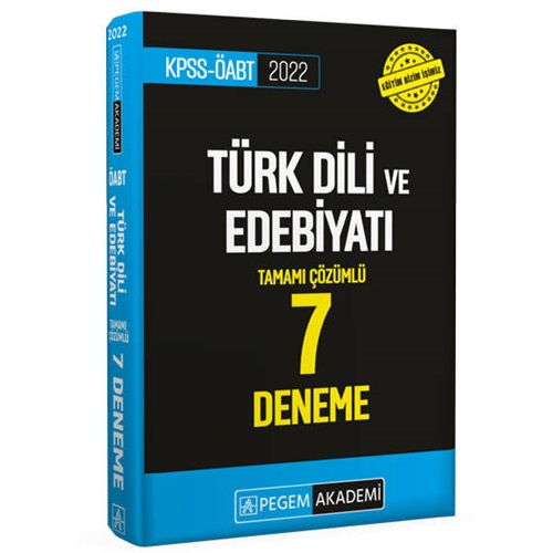 2022 Pegem ÖABT Türkdili ve Edebiyatı Tamamı Çözümlü 7 Deneme