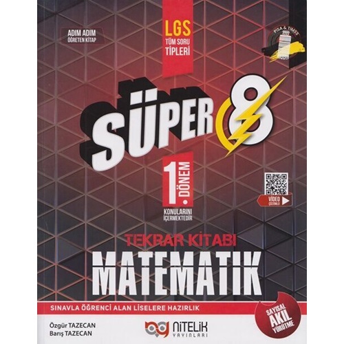 Nitelik 8.Sınıf 1.Dönem Süper Matematik Soru Tekrar Kitabı