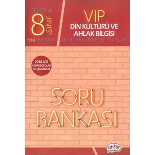Editör 8.Sınıf VIP Din Kültürü ve Ahlak Bilgisi Soru Bankası