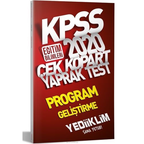 Yediiklim 2020 KPSS Eğitim Bilimleri Program Geliştirme Çek Kopart Yaprak Test