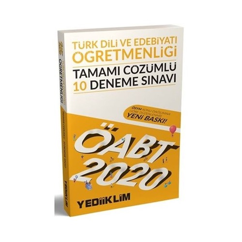 Yediiklim 2020 KPSS ÖABT Türk Dili ve Edebiyatı Öğretmenliği Tamamı Çözümlü 10 Deneme Sınavı
