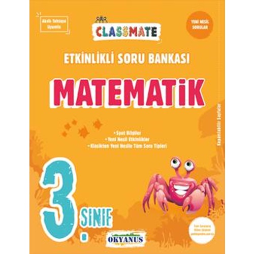 Okyanus Yayıncılık 3. Sınıf Classmate Matematik Etkinlikli Soru Bankası