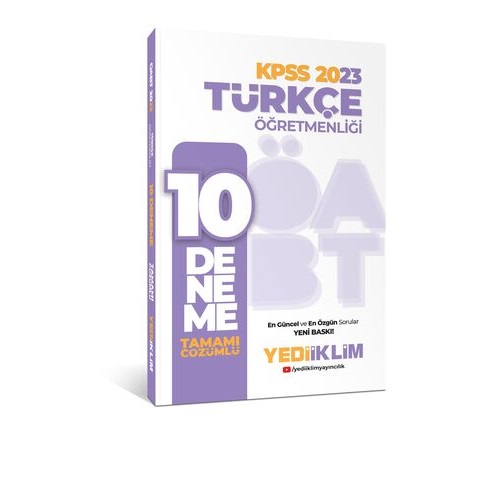 2023 Yediiklim ÖABT Türkçe Öğretmenliği Tamamı Çözümlü 10 Deneme