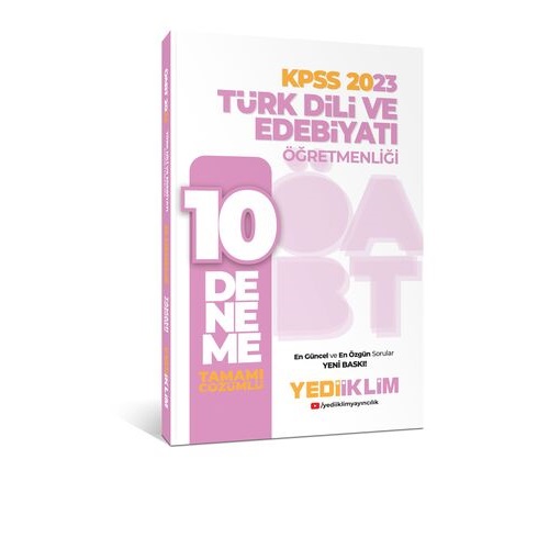 2023 Yediiklim ÖABT Türk Dili ve Edebiyatı Öğretmenliği Tamamı Çözümlü 10 Deneme