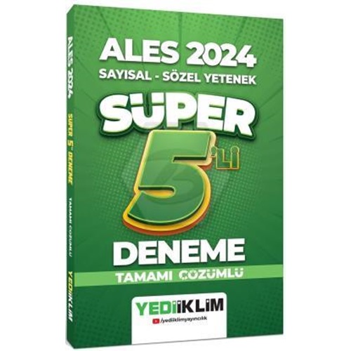 2024 Yediiklim Ales Sayısal - Sözel Tamamı Çözümlü Süper 5'li Deneme