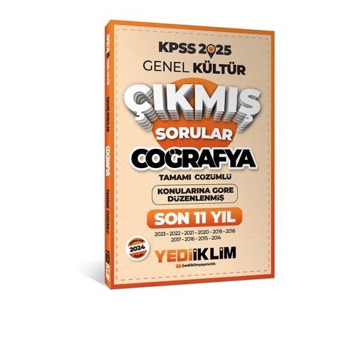 2025 Yediiklim KPSS Genel Kültür Lisans Coğrafya Konularına Göre Tamamı Çözümlü Son 11 Yıl Çıkmış Sorular