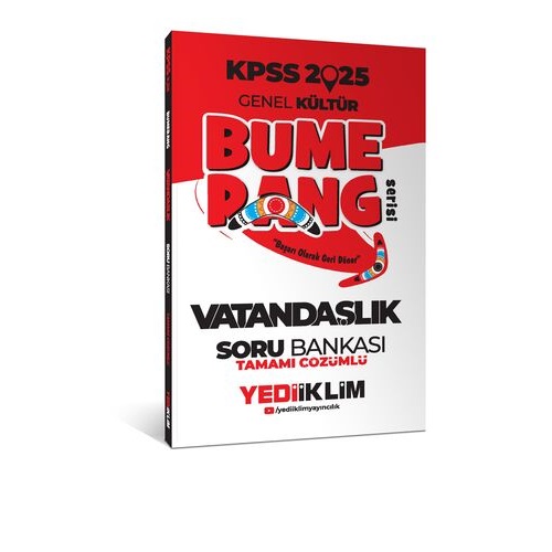 2025 Yediiklim KPSS Genel Kültür Bumerang Vatandaşlık Tamamı Çözümlü Soru Bankası