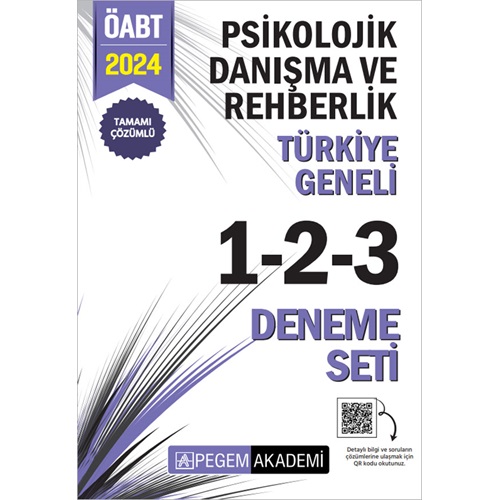 2024 Pegem KPSS ÖABT Psikolojik Danışma ve Rehberlik Tamamı Çözümlü Türkiye Geneli 1-2-3 (3'lü Deneme Seti