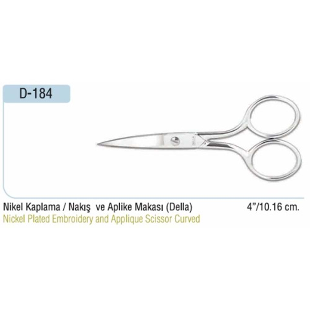 D-184 Nikel Kaplama Nakış ve Aplike Makası 04 Inch 10.16 cm