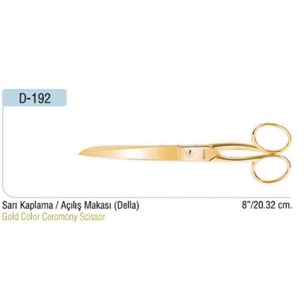 D-192 Sarı Kaplama Açılış Makası 08 Inch 20.32 cm