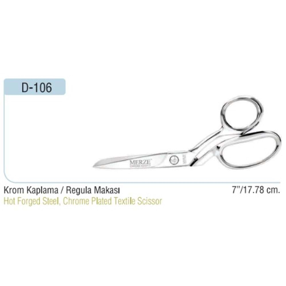 D-106 Krom Kaplama Regula Makası 07 Inch 17.78 cm