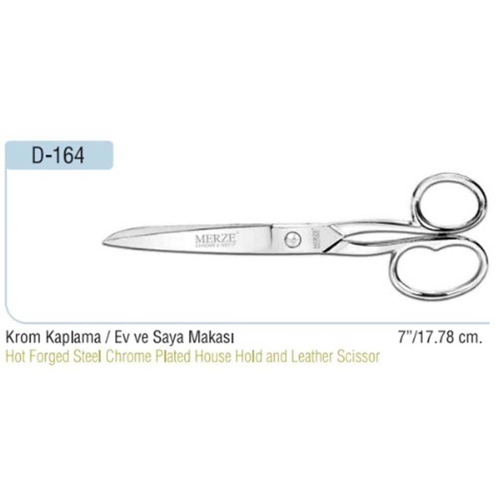 D-164 Krom Kaplama Ev ve Saya Makası 07 Inch 17.78 cm