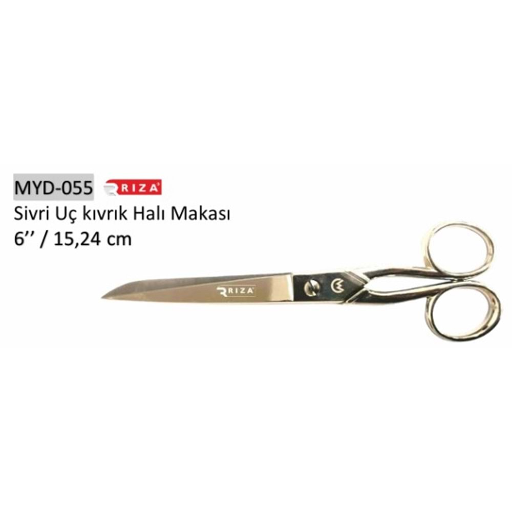 MYD-055 Sivri Uç Kıvrık Halı Makası 06 Inch 15.24 cm