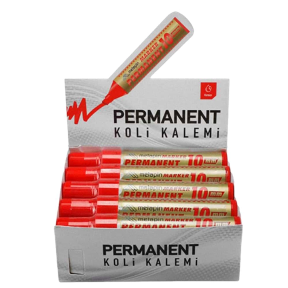 Permanent Koli Kalemi Model Kesik Uçlu Renk Kırmızı 10 mm