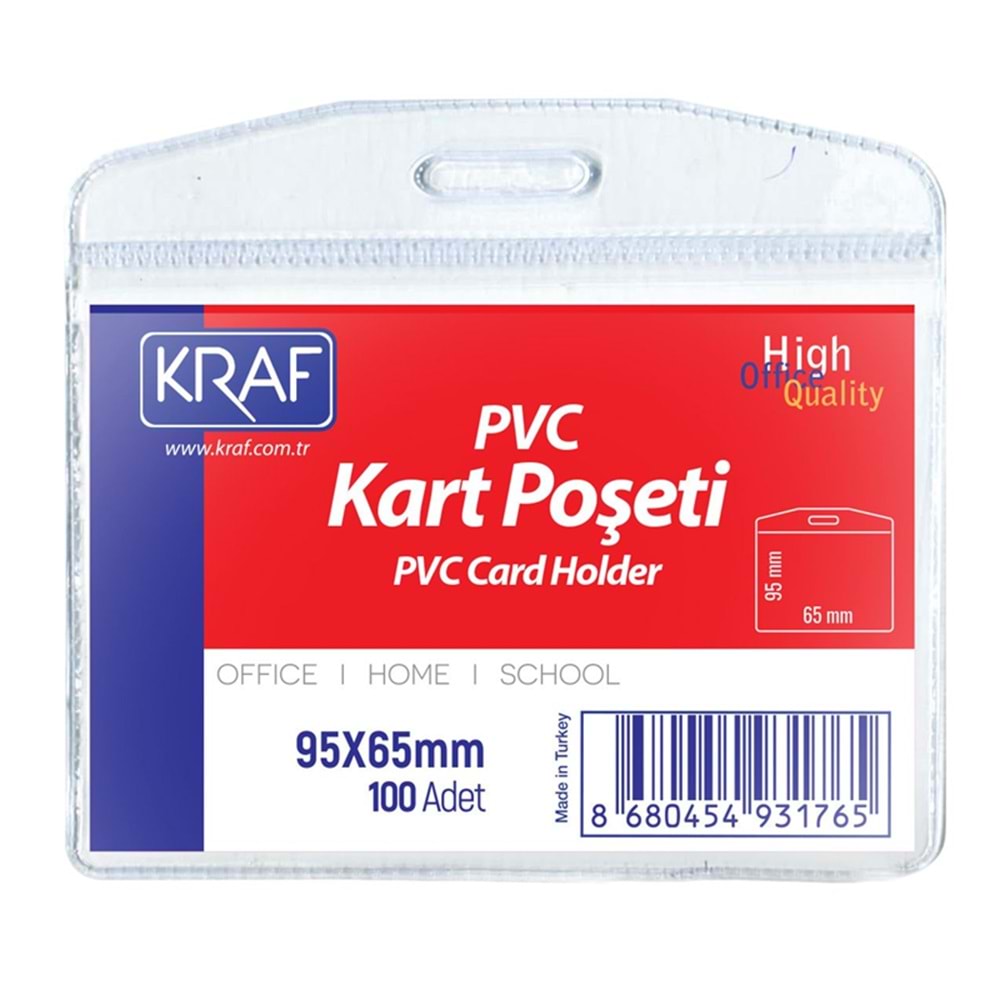 Yatay PVC Kart Poşeti 95x65 mm