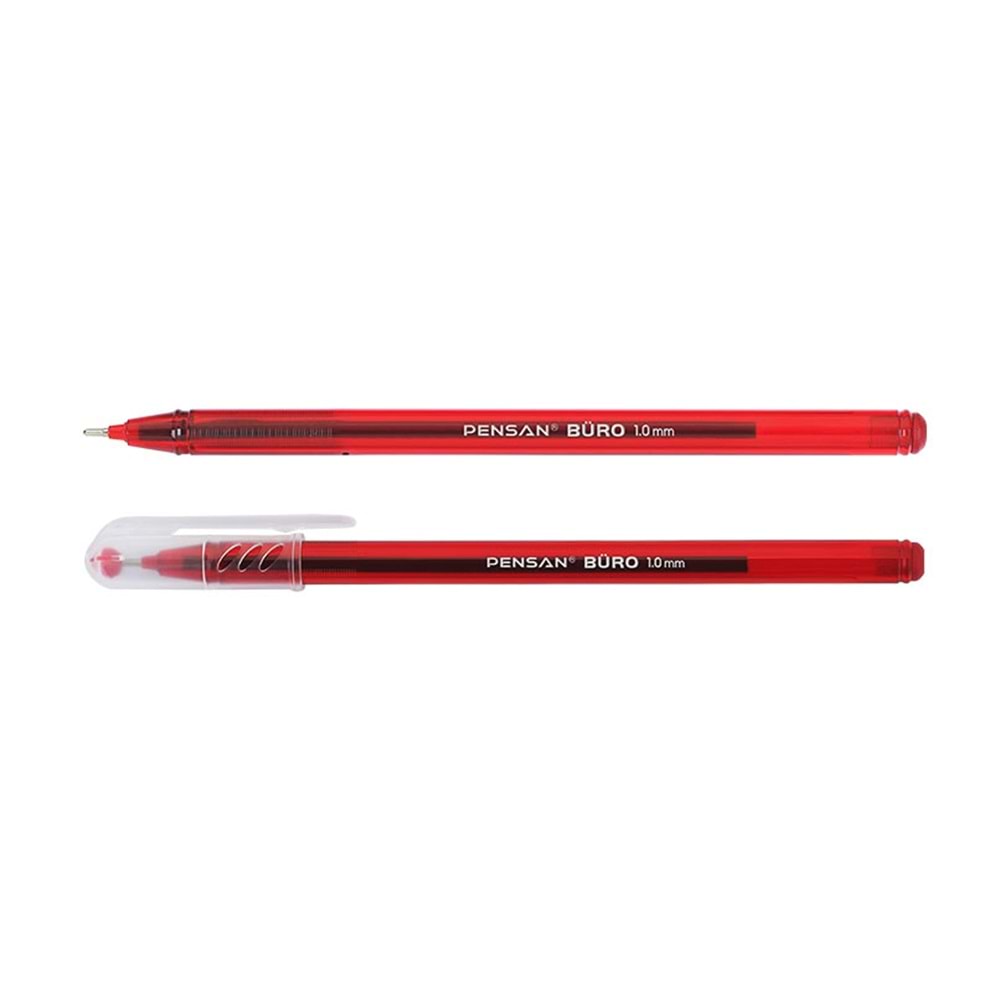 Tükenmez Kalem, Renk Kırmızı, Model Büro, 1.00 mm