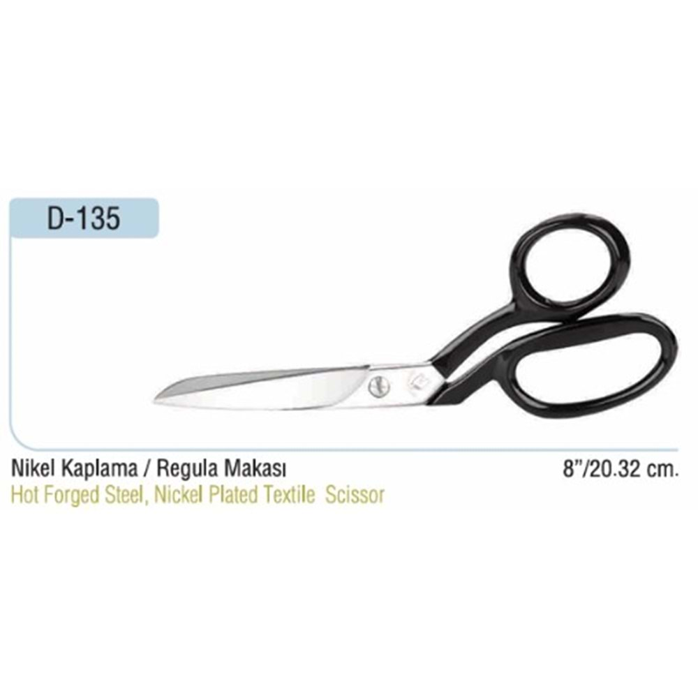 D-135 Nikel Kaplama Regula Makası 08 Inch 20.32 cm