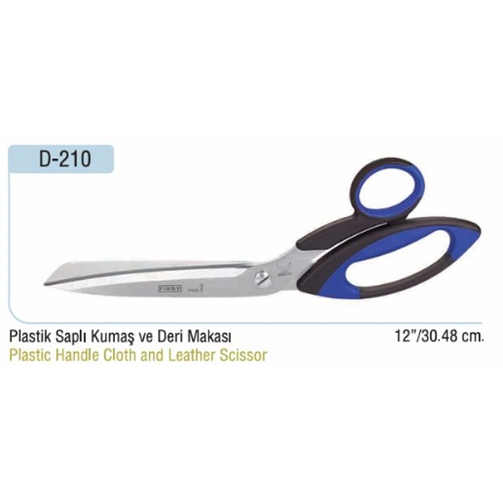 D-210 Plastik Saplı Kumaş ve Deri Makası 12 Inch 30.48 cm