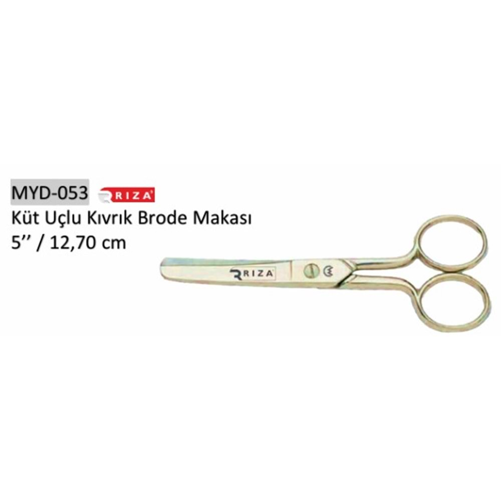 MYD-053 Küt Uçlu Kıvrık Brode Makası 05 Inch 12.70 cm