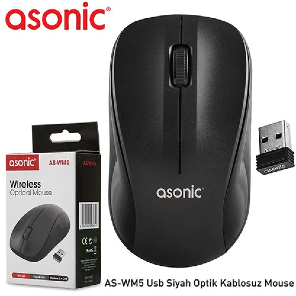 Kablosuz+USB Optic Siyah Mouse