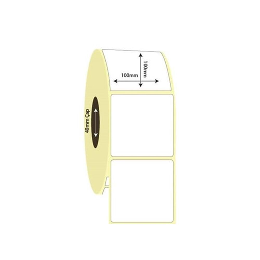 Termal Sticker, Tek Sıra, Ruloda 500 Adet, 100 mm x 100 mm