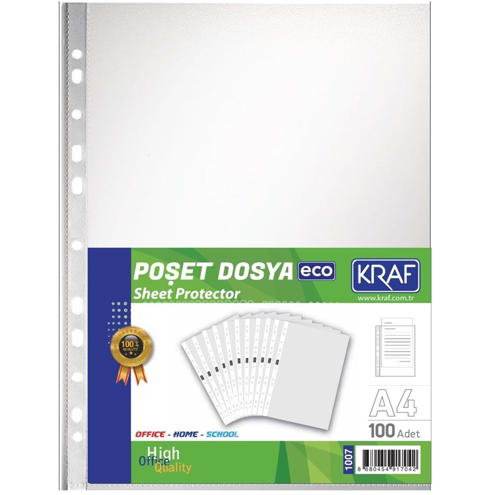 PP Poşet Dosya, Pakette : 100 Adet,Eco